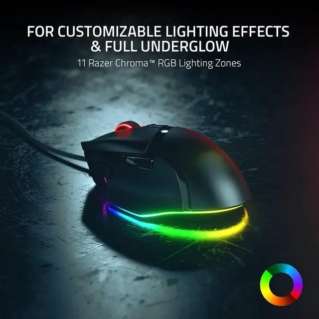 Alt view image 4 of 7 - for Basilisk V3 Customizable Ergonomic Gaming Mouse: Fastest Gaming Mouse Switch - Chroma RGB Lighting - 26K DPI Optical Sensor - 11 Programmable Buttons - HyperScroll Tilt Wheel - Classic Black