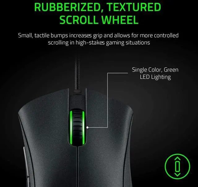 Alt view image 5 of 5 - DeathAdder Essential Gaming Mouse: 6400 DPI Optical Sensor - 5 Programmable Buttons - Mechanical Switches - Rubber Side Grips - Classic Black