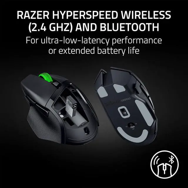 Alt view image 3 of 7 - Wireless Gaming Mouse: Mechanical Switches Gen-2-5G Advanced 18K Optical Sensor - Chroma RGB 9 Programmable Controls 535 Hr Battery Classic Black