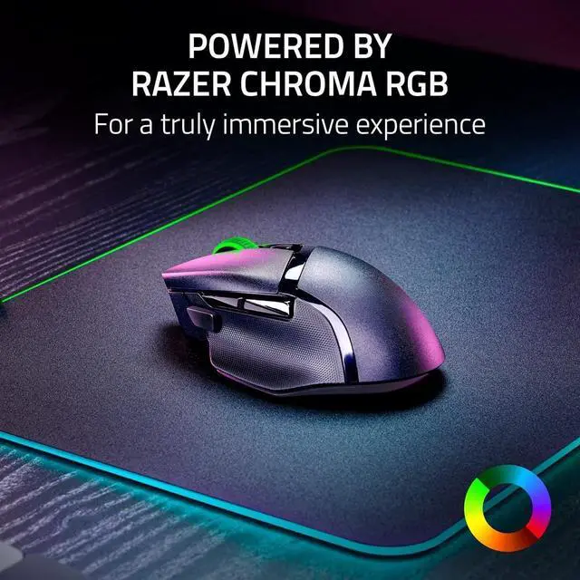 Alt view image 7 of 7 - Wireless Gaming Mouse: Mechanical Switches Gen-2-5G Advanced 18K Optical Sensor - Chroma RGB 9 Programmable Controls 535 Hr Battery Classic Black