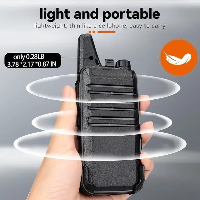 Alt view image 2 of 7 - FOR-RT22 Two Way Radio Long Range Rechargeable,Portable 2 Way Radio, USB-C Charging, Handsfree Walkie Talkies for Adults Cruise Hiking Camping(4 Pack)