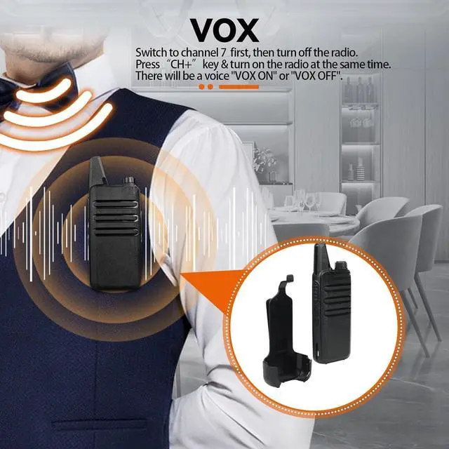 Alt view image 5 of 7 - FOR-RT22 Two Way Radio Long Range Rechargeable,Portable 2 Way Radio, USB-C Charging, Handsfree Walkie Talkies for Adults Cruise Hiking Camping(4 Pack)