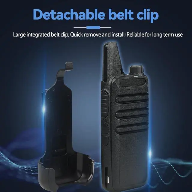 Alt view image 5 of 7 - RT22 Walkie Talkies, Mini 2 Way Radio Rechargeable, VOX Handsfree, Portable, Two-Way Radios Long Range with Earpiece, for Family Road Trip Camping Hiking Skiing(2 Pack, Black)