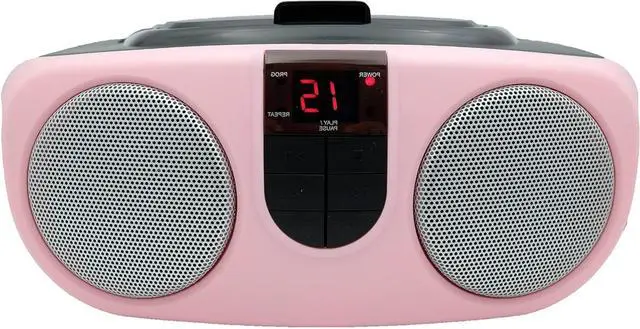 Alt view image 2 of 2 - Portable CD Player with AM/FM Radio, Boombox (Pink)