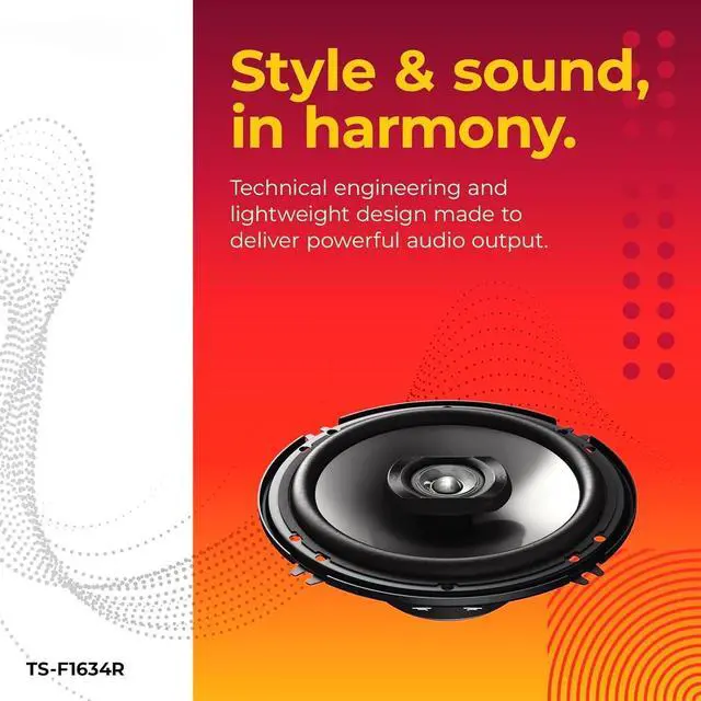 Alt view image 3 of 5 - 6.5 2-Way Speakers (Pair)  200W Max, Balanced Sound + Smooth Treble, Great Stock Replacement, High-Efficiency Speaker Designed for OEM Power