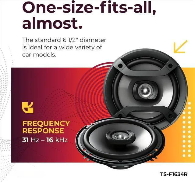 Alt view image 5 of 5 - 6.5 2-Way Speakers (Pair)  200W Max, Balanced Sound + Smooth Treble, Great Stock Replacement, High-Efficiency Speaker Designed for OEM Power