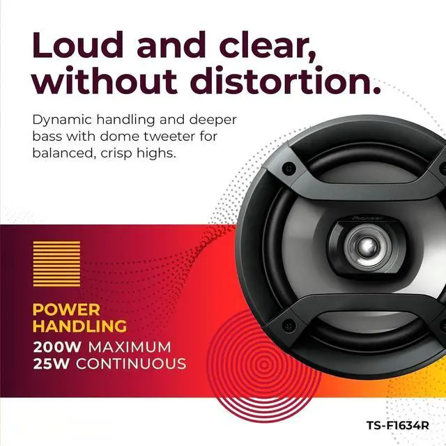 Alt view image 4 of 5 - 6.5 2-Way Speakers (Pair)  200W Max, Balanced Sound + Smooth Treble, Great Stock Replacement, High-Efficiency Speaker Designed for OEM Power