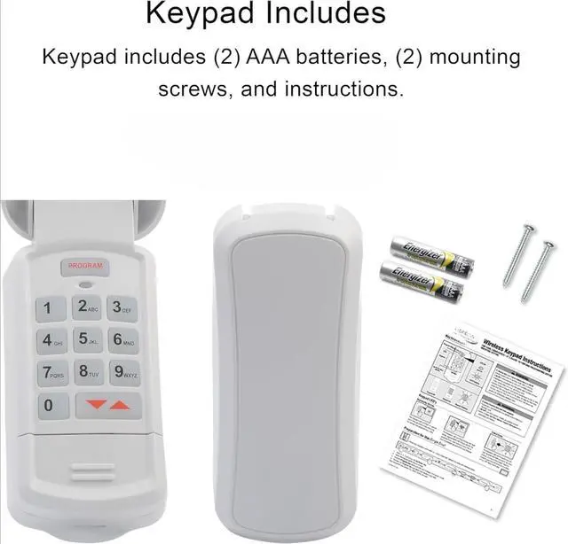 Alt view image 5 of 7 - FOR Garage Door Opener Wireless Keyless Keypad - Safe & Secure Access - Compatible with All Intellicode Garage Door Openers - Easy Entry into the Garage With a PIN - Model GK-R, White