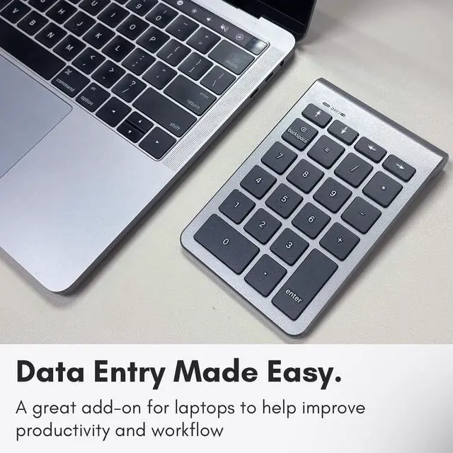 Alt view image 4 of 7 - FOR Bluetooth Number Pad for Laptop - Wireless Numeric Keypad - 22 Key Numeric Keypad for Data Entry, Numpad Compatible with MacBook, iPad, iPhone, iOS, Laptop, PC, Android