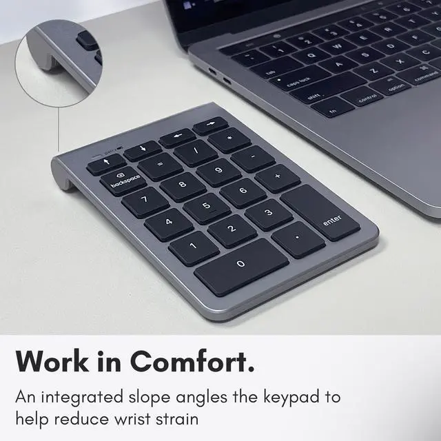 Alt view image 5 of 7 - FOR Bluetooth Number Pad for Laptop - Wireless Numeric Keypad - 22 Key Numeric Keypad for Data Entry, Numpad Compatible with MacBook, iPad, iPhone, iOS, Laptop, PC, Android