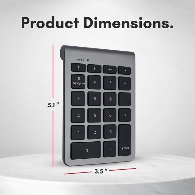 Alt view image 7 of 7 - FOR Bluetooth Number Pad for Laptop - Wireless Numeric Keypad - 22 Key Numeric Keypad for Data Entry, Numpad Compatible with MacBook, iPad, iPhone, iOS, Laptop, PC, Android