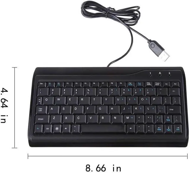 Alt view image 4 of 7 - Super Mini Wired Keyboard, MCSaite Full Size 78 Keys Keypad Small Portable Fit with Professional or Industrial Use for Computer Laptop Mac Notebook