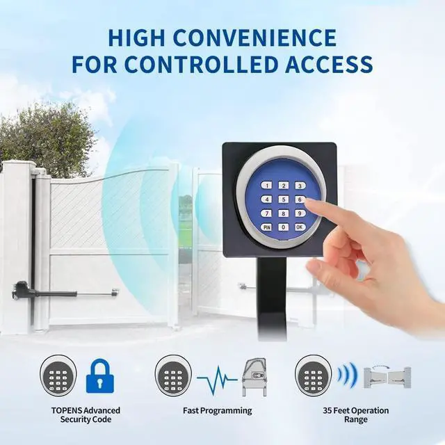 Alt view image 3 of 7 - FOR Wireless Keypad Keyless Entry Keypad Digital Code Panel Security Control for Automatic Swing Sliding Gate Opener Garage Door Opener, Remote Operator Accessory for Outdoor Use