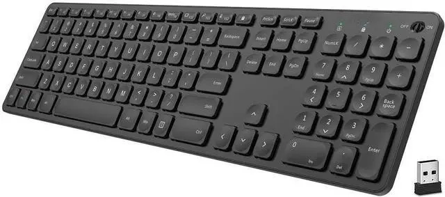 Main image of FOR 2.4G Wireless Keyboard Ultra Slim Full Size Keyboard with Numeric Keypad and Media Hotkey for Computer/Desktop/PC/Laptop/Surface/Smart TV and Windows 10/8/ 7 Built-in Rechargeable Battery
