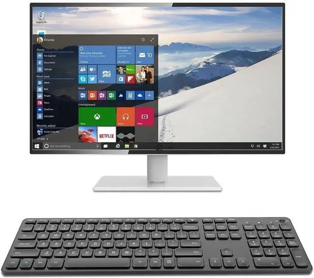 Alt view image 7 of 7 - FOR 2.4G Wireless Keyboard Ultra Slim Full Size Keyboard with Numeric Keypad and Media Hotkey for Computer/Desktop/PC/Laptop/Surface/Smart TV and Windows 10/8/ 7 Built-in Rechargeable Battery