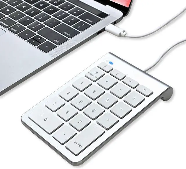 Main image of FOR-USB C Wired Number Pad for Mac - 10 Key USB Keypad, Type C Numeric pad, Number Keypad for Keyboard and Number Pad for Laptop, MacBook Pro/Air, iMac, and PC - 5ft Cable Numpad - Silver Keypads
