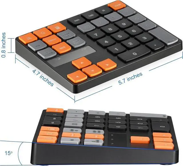 Alt view image 4 of 7 - for Bluetooth Numeric Keypad, Wireless Number Pad 35-Keys Financial Accounting Rechargeable Number Keyboard for Laptop Desktop, PC, Notebook