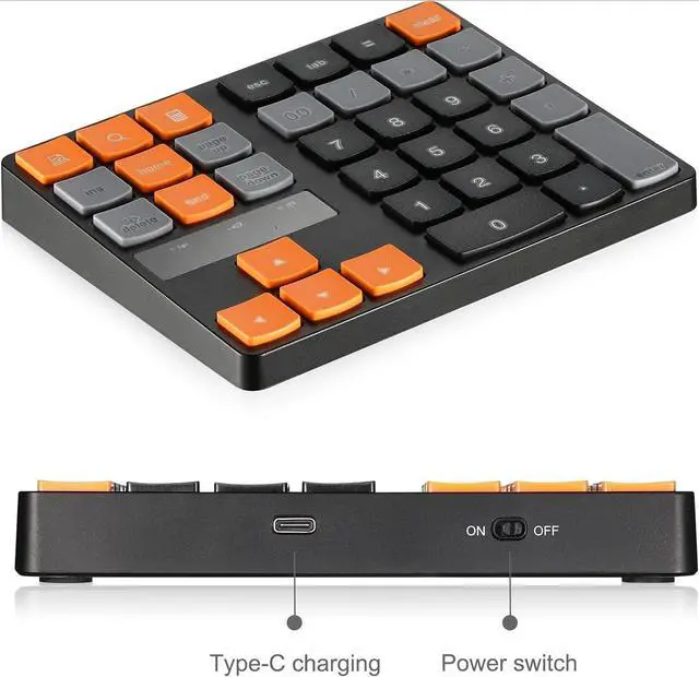 Alt view image 6 of 7 - for Bluetooth Numeric Keypad, Wireless Number Pad 35-Keys Financial Accounting Rechargeable Number Keyboard for Laptop Desktop, PC, Notebook