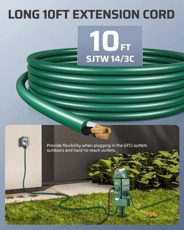 Alt view image 7 of 7 - Outdoor Power Strip Timer with Photocell, Weatherproof Countdown Light Control, 6 Outlets 10ft Cord Dusk to Dawn Outdoor Timer for Halloween/Christmas Lights, Yard, 1875W/15A UL Listed