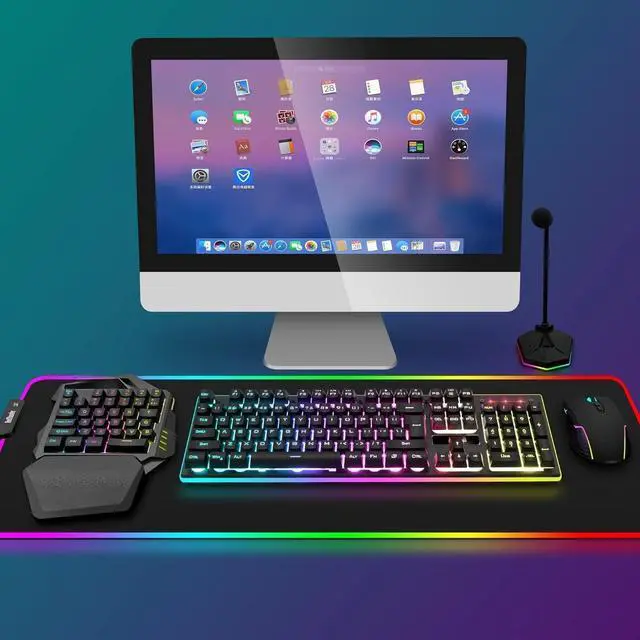 Alt view image 7 of 7 - Wireless One-Handed Gaming Keyboard, 2.4Ghz RGB Backlit Mini Gaming Keypad, Rechargeable 2000mAh Battery for PC Gamer