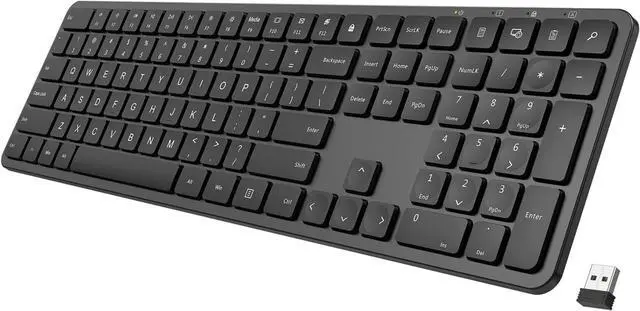 Main image of 2.4G USB Wireless Keyboard Ultra Slim Full Size Keyboard with Numeric Keypad and Media Hotkey for Computer/Desktop/PC/Laptop/Surface/Smart TV and Windows 11/10