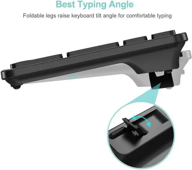 Alt view image 5 of 7 - 2.4G USB Wireless Keyboard Ultra Slim Full Size Keyboard with Numeric Keypad and Media Hotkey for Computer/Desktop/PC/Laptop/Surface/Smart TV and Windows 11/10