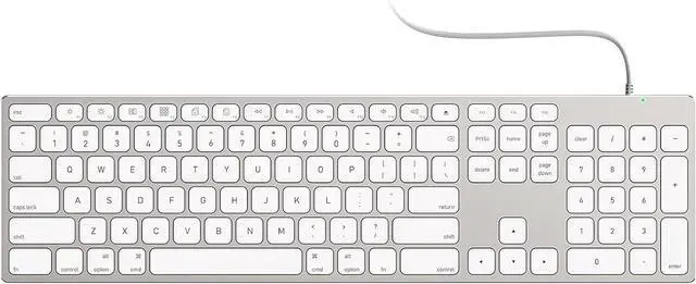 Main image of All-Aluminum Wired Keyboard for Apple Mac OS,Plug-n-Play Cable Connection in USB-A+C Port,Full Size USB Keyboard with Numeric Keypad for iMac/Mac mini or MacBook Pro/Air Laptop