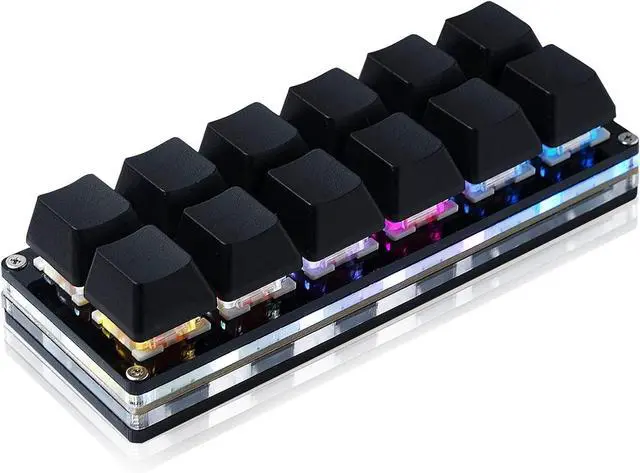 Main image of 12 Key Mechanical Gaming Keyboard One Handed Keypad USB-C Wired OSU Keypad Programmable and Hot Swappable Keyboard.