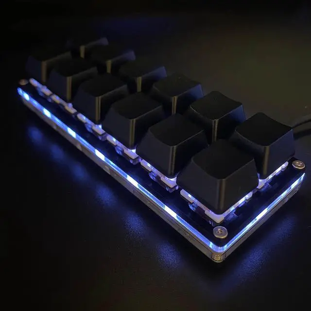 Alt view image 7 of 7 - 12 Key Mechanical Gaming Keyboard One Handed Keypad USB-C Wired OSU Keypad Programmable and Hot Swappable Keyboard.
