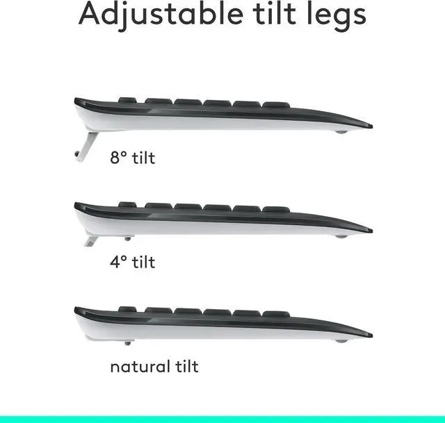 Alt view image 6 of 7 - Advanced Wireless Keyboard and Mouse Combo for Windows, 2.4 GHz Unifying USB-Receiver, Multimedia Hotkeys, 3-Year Battery Life, for PC, Laptop