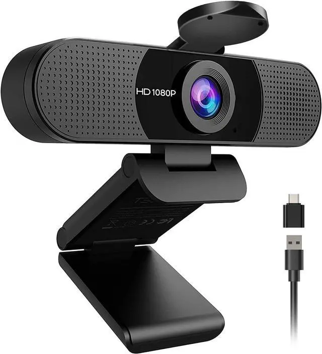 Main image of 1080P Webcam with Microphone, C960 Web Cam, 2 Mics, 90° FOV, USB Type-A & A-to-C Adapter, Plug&Play Computer Camera for Online Calling, Zoom/Teams/Facetime, Switch 2 Camera Support, 2025 Version