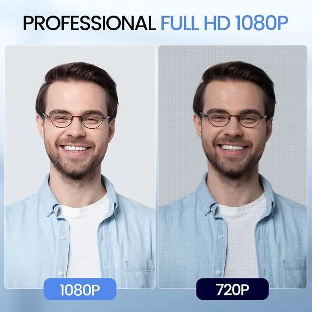 Alt view image 2 of 7 - 1080P Webcam with Microphone, C960 Web Cam, 2 Mics, 90° FOV, USB Type-A & A-to-C Adapter, Plug&Play Computer Camera for Online Calling, Zoom/Teams/Facetime, Switch 2 Camera Support, 2025 Version