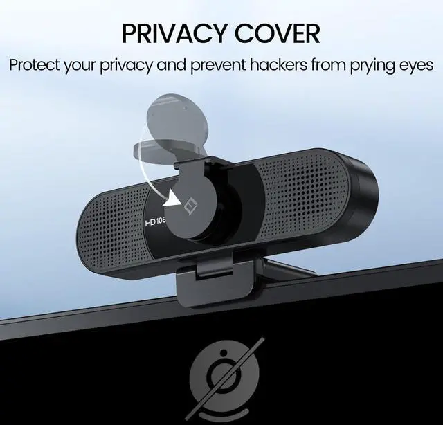 Alt view image 7 of 7 - 1080P Webcam with Microphone, C960 Web Cam, 2 Mics, 90° FOV, USB Type-A & A-to-C Adapter, Plug&Play Computer Camera for Online Calling, Zoom/Teams/Facetime, Switch 2 Camera Support, 2025 Version