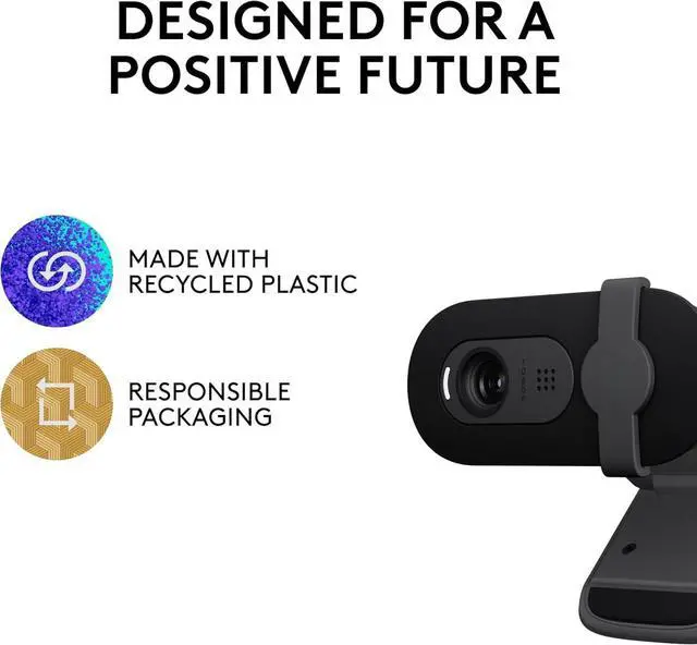 Alt view image 7 of 7 - Brio 101 Full HD 1080p Webcam for Meetings, Streaming, Desktop, Laptop, PC - Built-in Mic, Shutter, USB-A, Teams, Zoom - Black