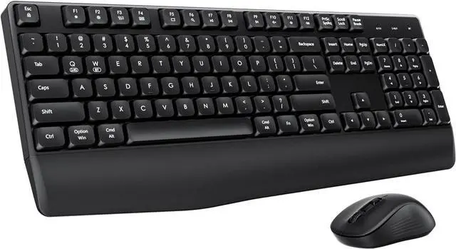 Main image of Bluetooth Keyboard and Mouse, COE200 USB + Bluetooth Multi Device, Ergonomic Keyboard Mouse Set, Full-Size Wireless Combo Compatible for Mac OS/Windows PCs Computers Laptops MacBooks - Black