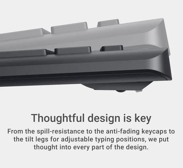 Alt view image 5 of 7 - FOR Wireless Keyboard and Mouse - KM3322W, Wireless - 2.4GHz, Optical LED Sensor, Mechanical Scroll, Anti-Fade Plunger Keys, 6 Multimedia Keys, Tilt Leg - Black