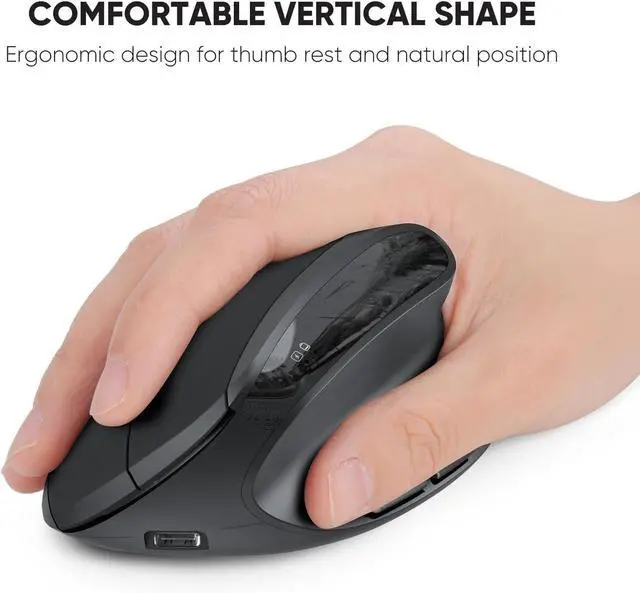 Alt view image 7 of 7 - Ergonomic Wireless Keyboard and Mouse, Ergo Keyboard with Vertical Mouse, Split Curved Keyboard with Wrist Rest, Natural Typing Rechargeable Full Size, Windows/Mac/Computer/Laptop, Large Size