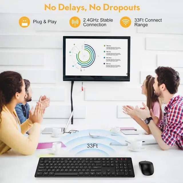 Alt view image 2 of 7 - FOR Lag-free, Plug & Play2.4GHz wireless technology provides automatic frequency recognition and stable signal, plug and play, connection range up to 33ft without any delays.