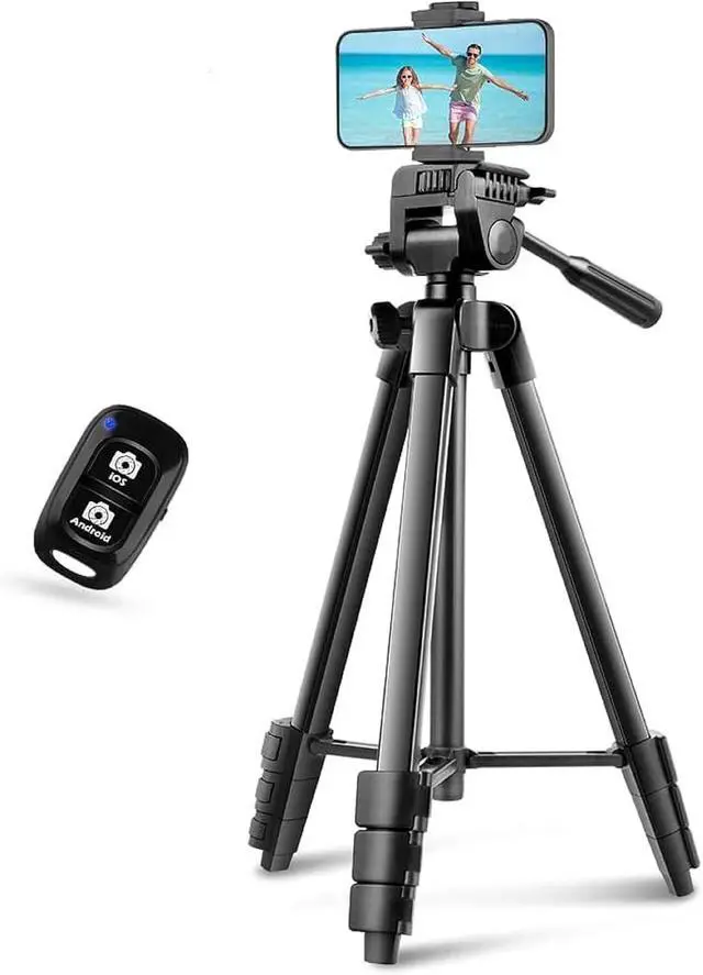 Alt view image 4 of 7 - 54'' Camera Tripod, Phone Tripods for iPhone with Bag, Travel Tripode Stand with Remote Compatible with iPhone 17/1615/14/13/12/11, Android Phones, Cameras, DSLR and Gopro