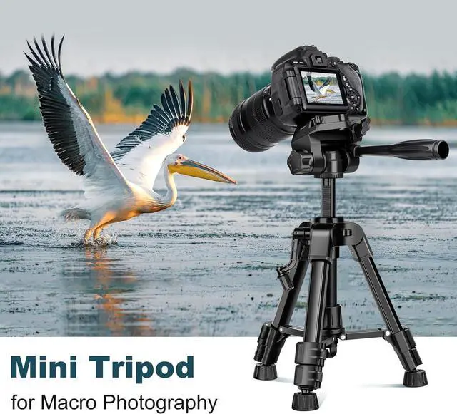 Alt view image 7 of 7 - Mini Tripod for Camera, 25" Tabletop Camera Tripod, Portable Travel Tripod w/Phone & Tablet Holder, Lightweight Aluminum Tripods for DSLR Phone