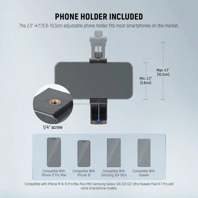 Alt view image 3 of 5 - Basic 74" Video Tripod Monopod, 3 Way Pan Tilt Head, Remote, Overhead Camera Mount, Horizontal Central Axis, Phone Holder Compatible with iPhone DSLR Telescope Projector, Max Load 17.6lb, TP05