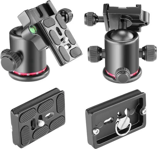 Alt view image 3 of 7 - Professional Metal 360 Degree Rotating Panoramic Ball Head with 1/4 inch Quick Release Plate and Bubble Level,up to 17.6pounds/8kilograms,for Tripod,Monopod,Slider,DSLR Camera,Camcorder