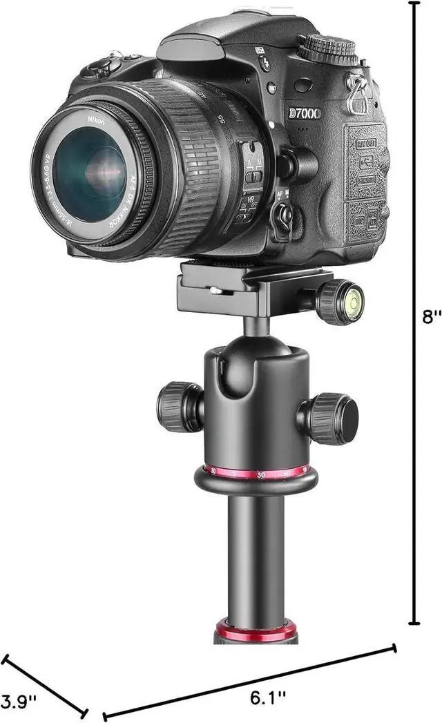 Alt view image 7 of 7 - Professional Metal 360 Degree Rotating Panoramic Ball Head with 1/4 inch Quick Release Plate and Bubble Level,up to 17.6pounds/8kilograms,for Tripod,Monopod,Slider,DSLR Camera,Camcorder