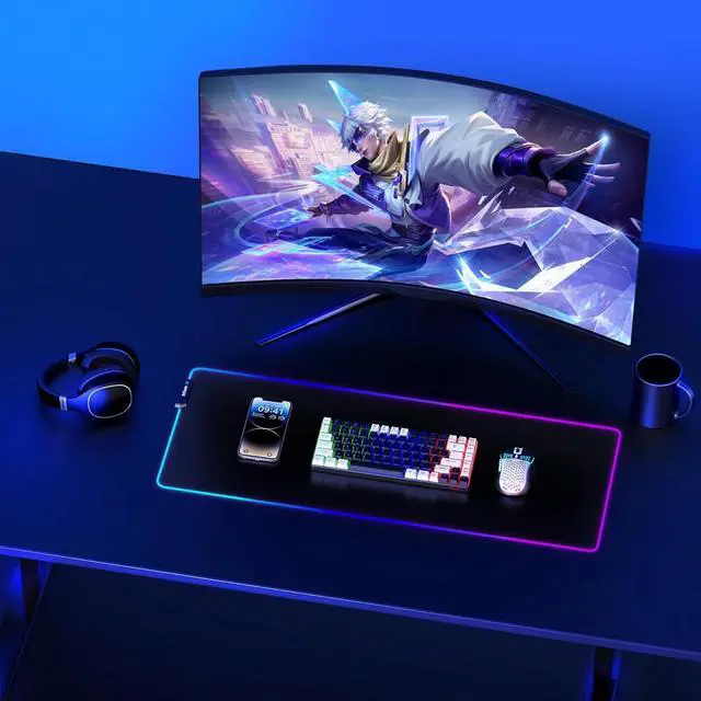Alt view image 7 of 7 - K84 Wireless Keyboard and Mouse Combo, Rainbow Backlit Rechargeable Battery, 75% Layout TKL Ultra Compact Gaming Keyboard & Lightweight 3200 DPI Honeycomb Optical Mouse (Black-White)