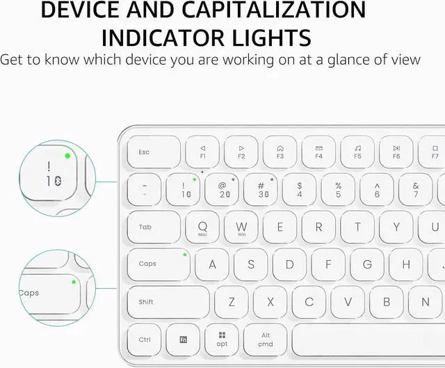 Alt view image 7 of 7 - 9010M Multi-Device Keyboard and Mouse Combo, 2.4GHz/Bluetooth 5.0/4.0 Wireless Keyboard & Mouse Set for Windows/Mac/Linux/Chrome, Support 4 Devices, Low-Profile Silent Click, Battery Powered