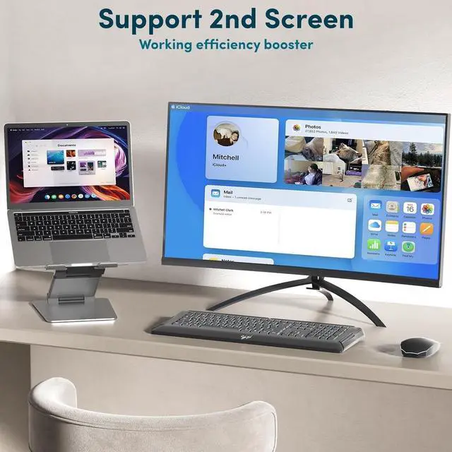 Alt view image 5 of 7 - Ergonomic Adjustable Laptop Stand for Desk - Height Up to 20" Portable Computer Laptop Riser Holder, Fits All MacBook Air & 10 15 17 Inches Laptops, Back to School Gift for Men & Women