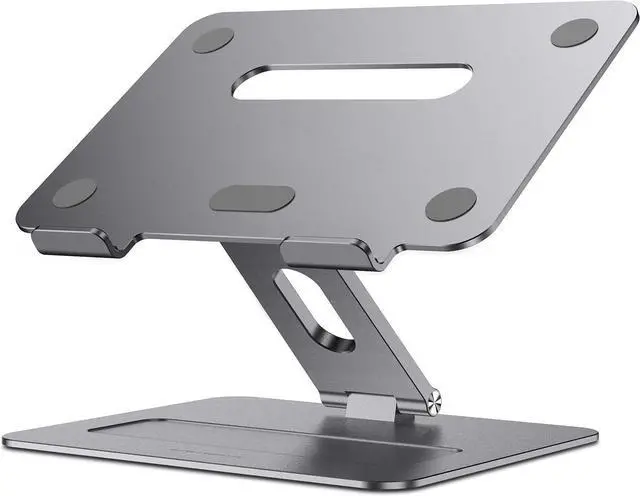 Main image of Adjustable MacBook Stand for Desk | Ergonomic Aluminum Laptop Riser with Heat-Vent, Compatible for 10-17" Laptops, Space Grey