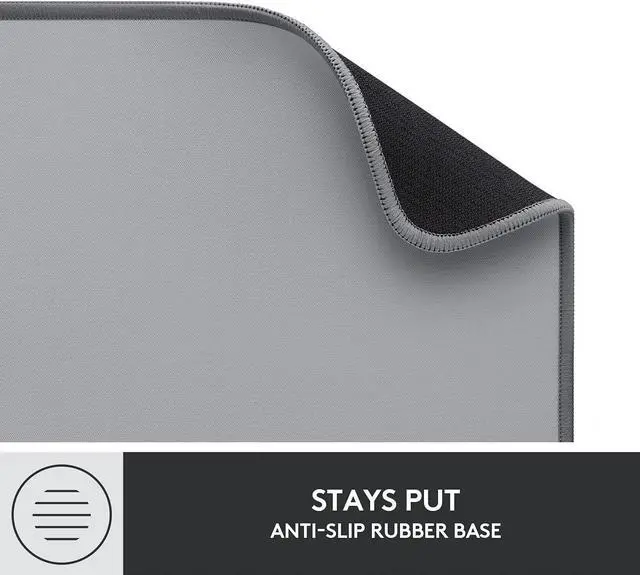 Alt view image 7 of 7 - Desk Mat - Studio Series, Multifunctional Large Desk Pad, Extended Mouse Mat, Office Desk Protector with Anti-slip Base, Spill-resistant Durable Design, in Mid-Grey