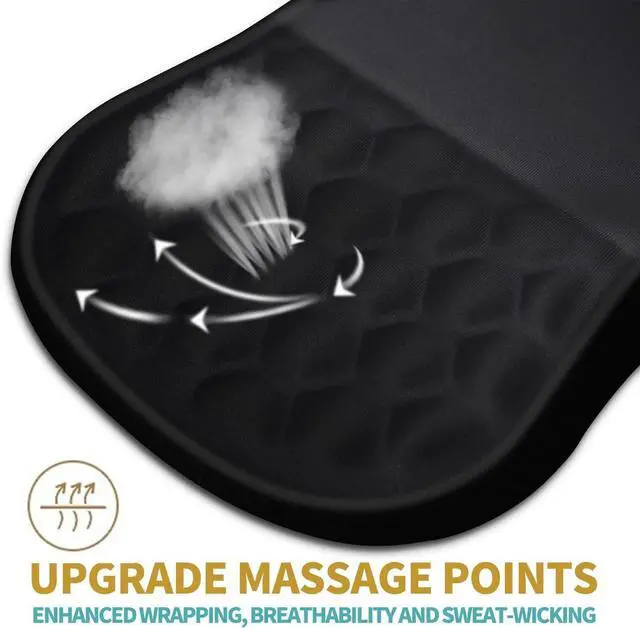 Alt view image 2 of 7 - for Ergonomic Mouse Pad Wrist Support with Massage Design, Wrist Rest Pain Relief Mousepad with Memory Foam&Non-Slip PU Base, Mouse Pads for Wireless Mouse & Desk (12x8 inch,Black)