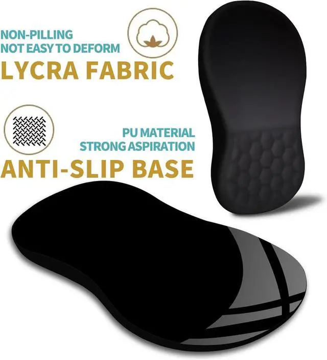 Alt view image 6 of 7 - for Ergonomic Mouse Pad Wrist Support with Massage Design, Wrist Rest Pain Relief Mousepad with Memory Foam&Non-Slip PU Base, Mouse Pads for Wireless Mouse & Desk (12x8 inch,Black)